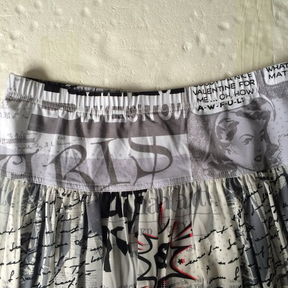 Dolcezza Womens Pleated Skirt Small Paris Travel Fashion Print Polyester - Picture 4 of 10